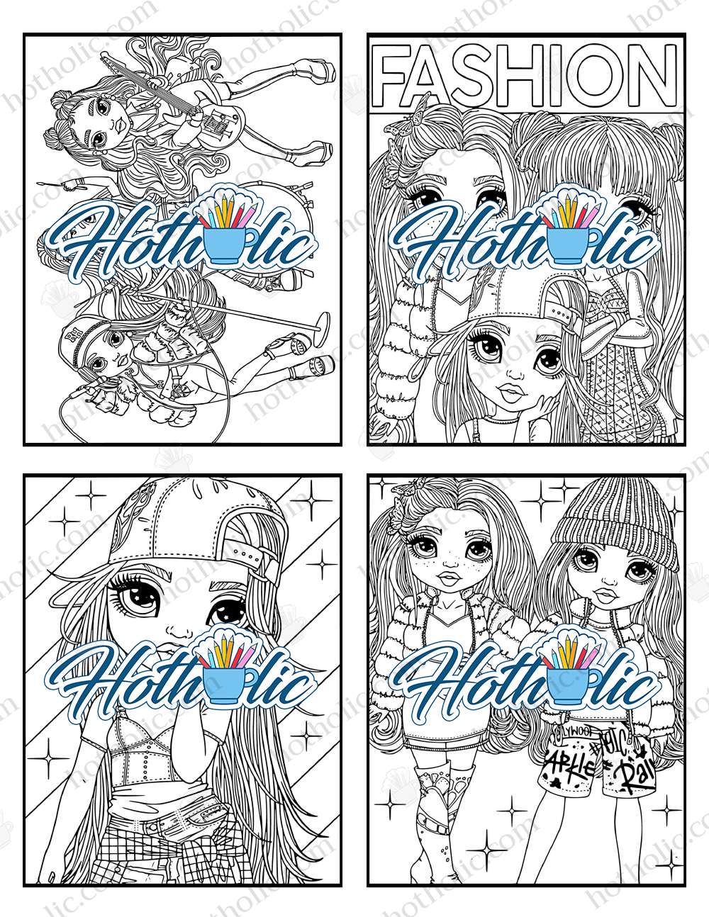Rainbow High Coloring Book, Printable Rainbow High Coloring Pages For