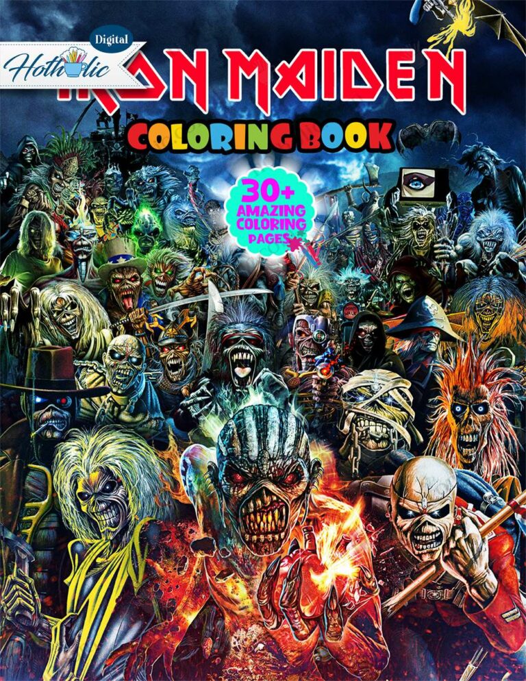 Iron Maiden Coloring Book, Heavy Metal Coloring Book. Journey Into A